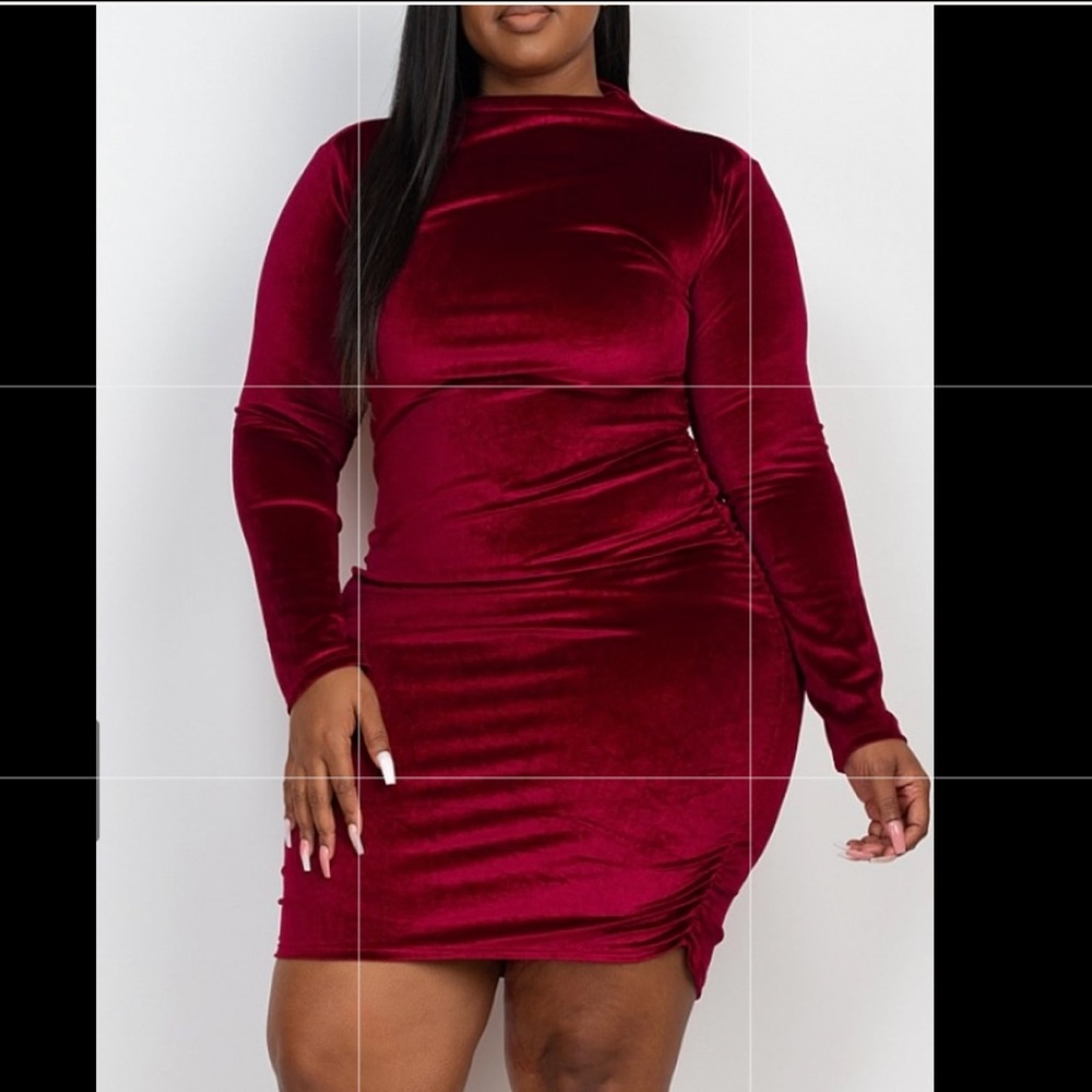 Plus Size Velvet Dress